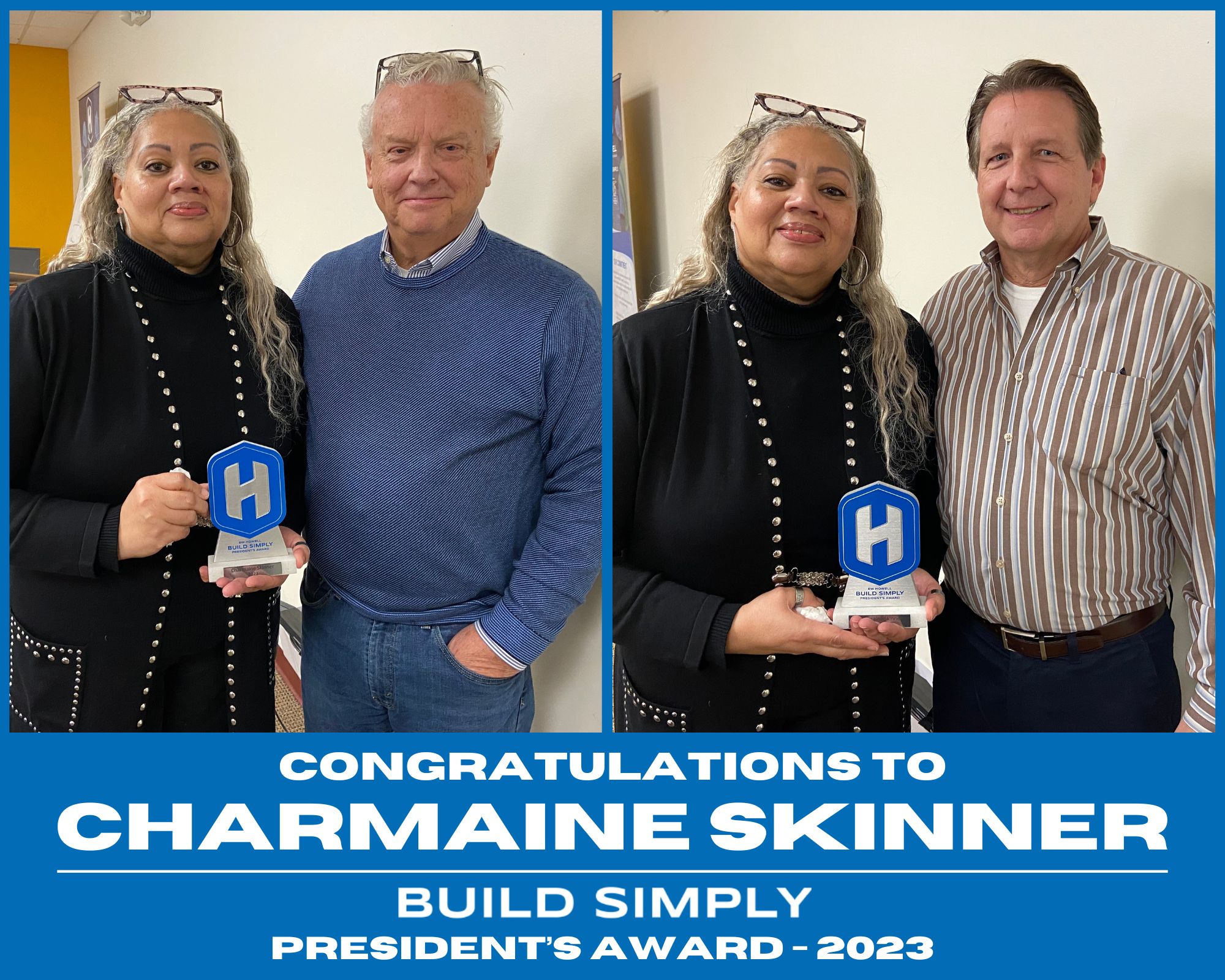 Charmaine Skinner 2023 Build Simply Presidents Award Recipient